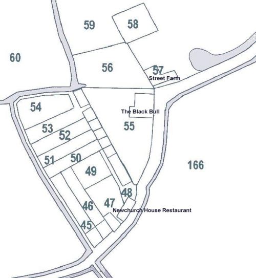 Plan showing old buildings from tithe map