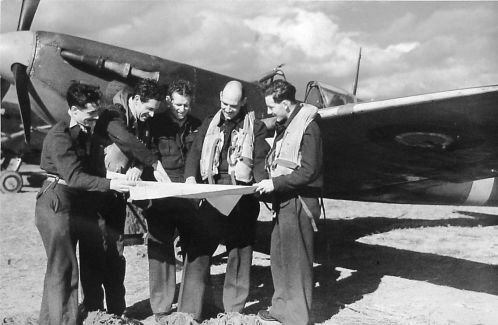 Pilots in front of a Spitfire*
